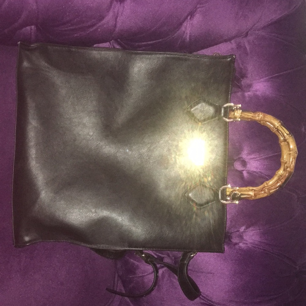 BCBG PARIS TOTE BAMBOO HANDLES